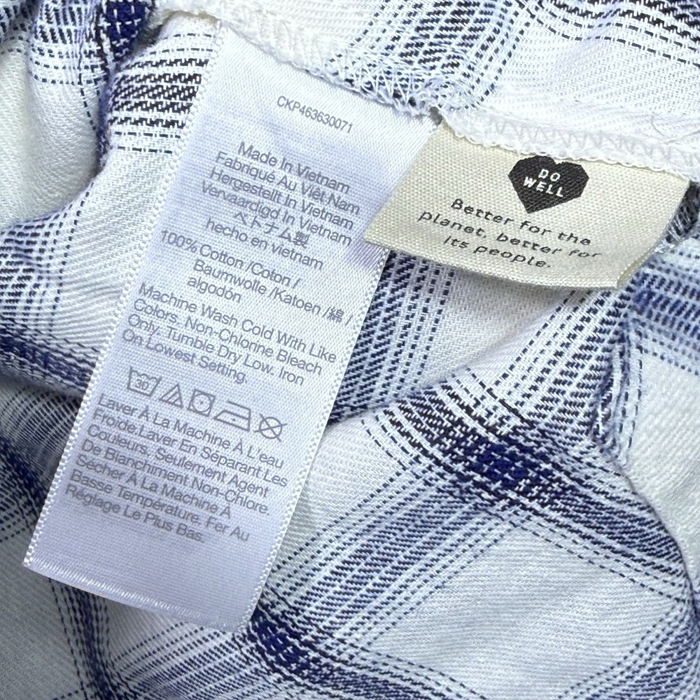 Madewell Flannel Shirt Womens S Short Boxy Slouchy Oversized Plaid Boho NEW - Picture 3 of 7